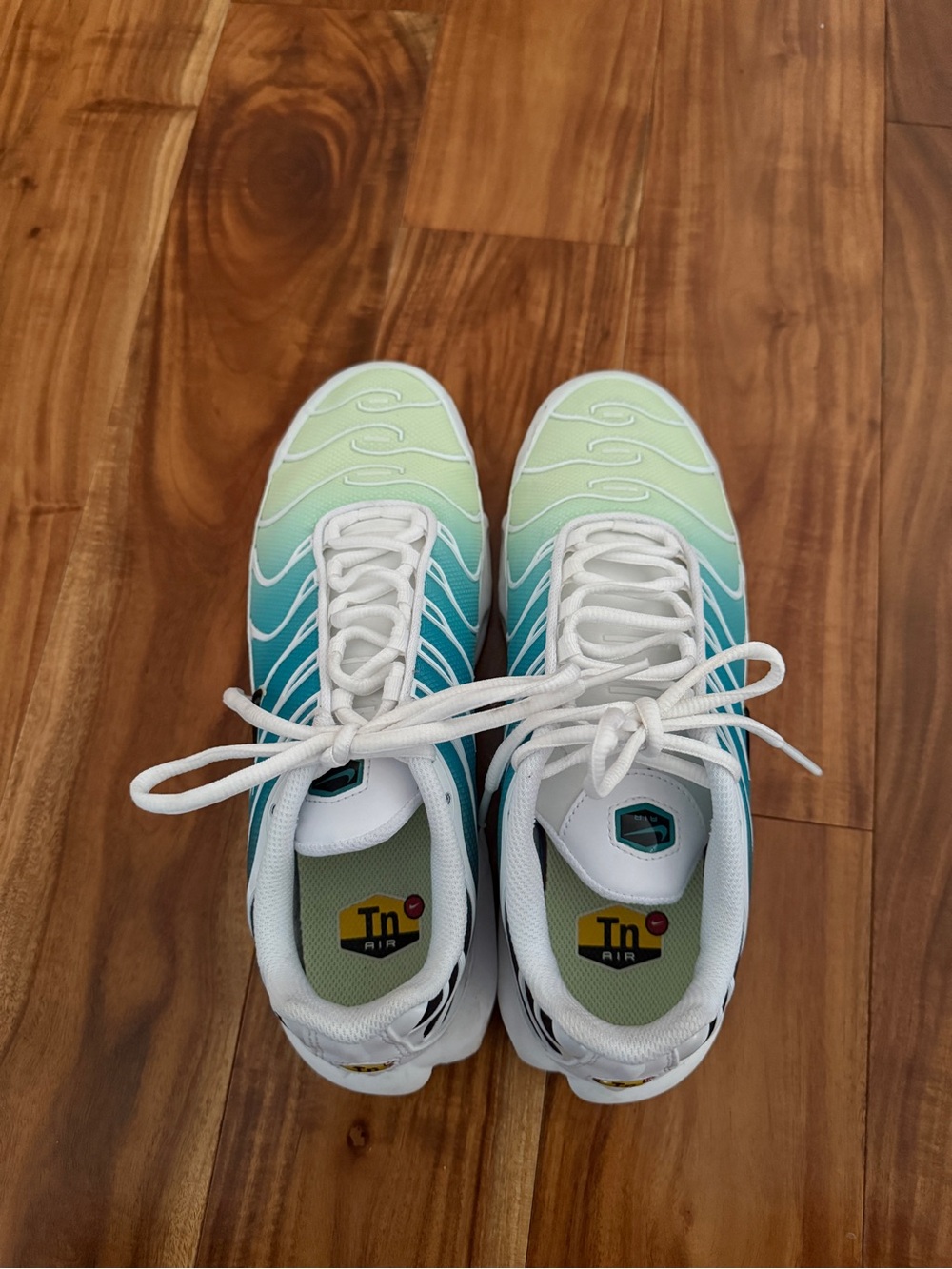 Nike Gradient Teal to Lime Air Tuned Sneakers- women